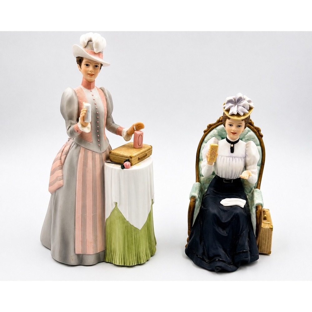 Avon Mrs Albee Award Figurines 1982 1984 Presidents Club Porcelain Vintage Set